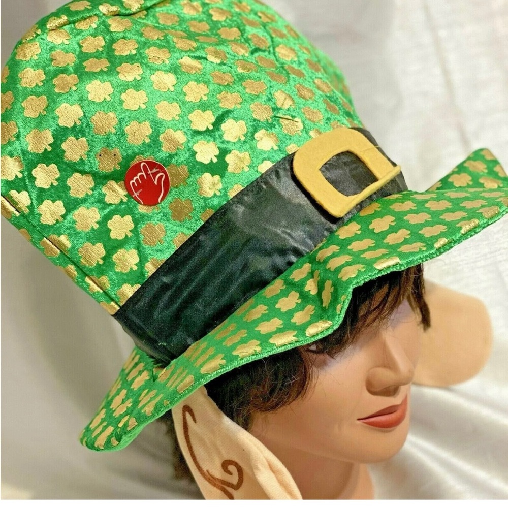 St. Patrick's Day Musical Hat Green Leprechaun Top Hat Plays Irish Tunes Music